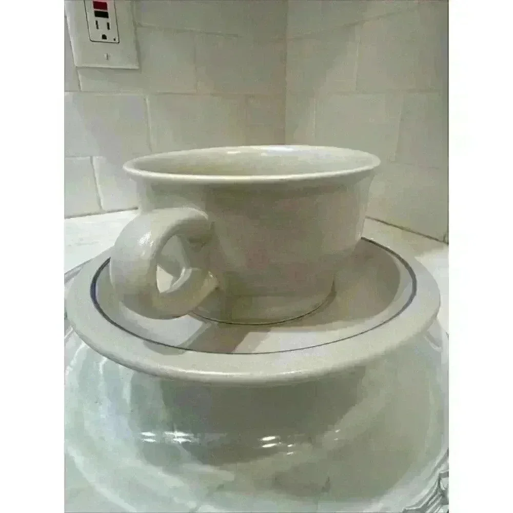 Pfaltzgraff Yorktowne Flat Cup And Saucer Vintage Stoneware